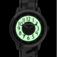 Svítící zelené chlapecké hodinky CLOCKODILE ARMY s maskáčovým vzorem