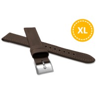 XXL Prodloužený prošitý tmavě hnědý řemínek LAVVU SPORT z luxusní kůže Top Grain - 16 XXL