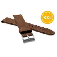XXL Prodloužený prošitý hnědý řemínek LAVVU SPORT z luxusní kůže Top Grain - 22 XXL