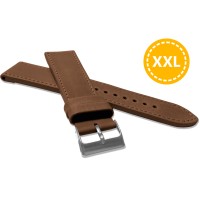 XXL Prodloužený prošitý hnědý řemínek LAVVU SPORT z luxusní kůže Top Grain - 24 XXL