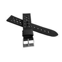 Perforovaný černý prošitý řemínek LAVVU VINTAGE z luxusní kůže Top Grain - 18