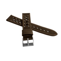 Perforovaný tmavě hnědý prošitý řemínek LAVVU VINTAGE z luxusní kůže Top Grain - 22