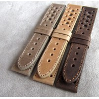 Perforovaný tmavě hnědý prošitý řemínek LAVVU VINTAGE z luxusní kůže Top Grain - 22