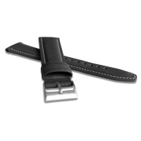 Polstrovaný černý prošitý řemínek LAVVU CLASSIC z luxusní kůže Top Grain - 24
