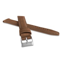 Polstrovaný hnědý prošitý řemínek LAVVU CLASSIC z luxusní kůže Top Grain - 18