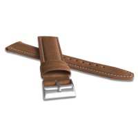 Polstrovaný hnědý prošitý řemínek LAVVU CLASSIC z luxusní kůže Top Grain - 24