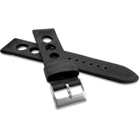 Perforovaný černý prošitý řemínek LAVVU VINTAGE z luxusní kůže Top Grain - 22