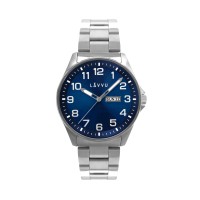 Ocelové pánské hodinky LAVVU BERGEN Blue se svítícími čísly