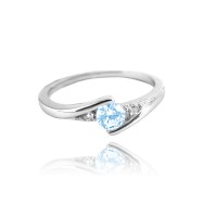 Elegantní stříbrný prsten MINET s modrým zirkonem vel. 51
