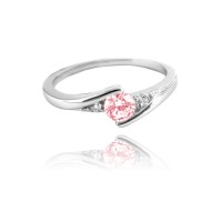 Elegantní stříbrný prsten MINET s růžovým zirkonem vel. 51