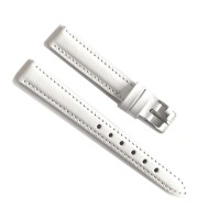 Bílý prošitý řemínek MINET z luxusní kůže Top Grain - 14