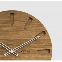 Velké dubové hodiny VLAHA GRAND vyrobené v Čechách se stříbrnými ručkami