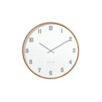 Světlé dřevěné bílé hodiny LAVVU FADE