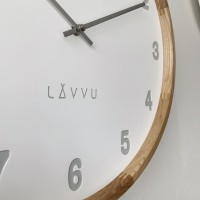 Světlé dřevěné bílé hodiny LAVVU FADE