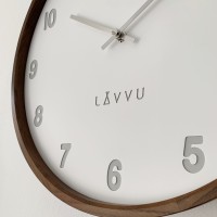 Tmavé dřevěné bílé hodiny LAVVU FADE