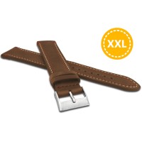 Dvojitě prošitý hnědý řemínek LAVVU SPORT z luxusní kůže Top Grain - 24 XXL