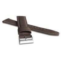 Polstrovaný tmavě hnědý prošitý řemínek LAVVU CLASSIC z luxusní kůže Top Grain - 24