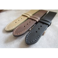 Hnědý prošitý řemínek LAVVU RETRO z luxusní kuže Top Grain - 22