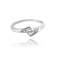 Elegantní stříbrný prsten MINET s bílými zirkony vel. 47