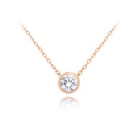 Decentní Rose gold stříbrný náhrdelník MINET s bílým zirkonem