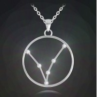 Stříbrný náhrdelník MINET Stars RYBY Czech Crystal