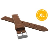 XL Prodloužený polstrovaný hnědý prošitý řemínek LAVVU SPORT z luxusní kůže Top Grain - 20