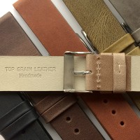 Olivově zelený hladký řemínek LAVVU PLAIN z luxusní kůže Top Grain - 20