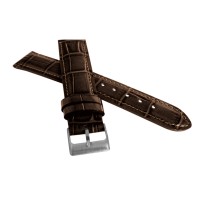 Tmavě hnědý prošitý řemínek LAVVU CROCO z luxusní kuže Top Grain - 22