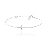 Stříbrný náramek MINET KŘÍŽ ležatý