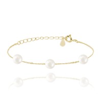 Pozlacený stříbrný náramek MINET s přírodními perlami