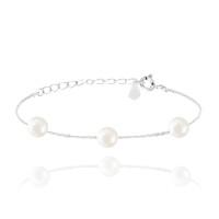 Stříbrný náramek MINET s přírodními perlami