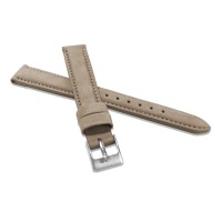 Světle hnědý prošitý kožený řemínek MINET z jemného nubuku - 16