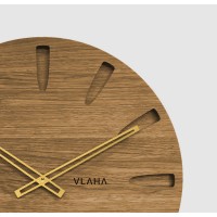 Velké dubové hodiny VLAHA GRAND vyrobené v Čechách se zlatými ručkami