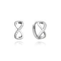 Stříbrné náušnice MINET NEKONEČNO s bílými zirkony