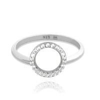Stříbrný prsten MINET KROUŽEK s bílými zirkony vel. 55