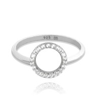 Stříbrný prsten MINET KROUŽEK s bílými zirkony vel. 59