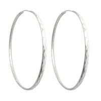 Broušené stříbrné náušnice MINET KRUHY 5 cm
