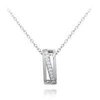 Luxusní stříbrný náhrdelník MINET s bílými zirkony