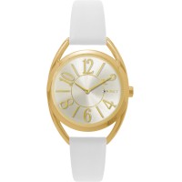 Bílo-zlaté dámské hodinky s čísly MINET ICON WHITE CHARM