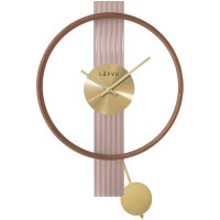LAVVU Luxusní dřevěné hodiny ART DECO se zlatými detaily