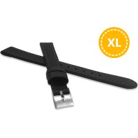 LAVVU XXL Prodloužený prošitý černý řemínek SPORT z luxusní kůže Top Grain - 12 XXL