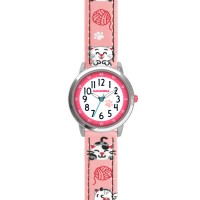 CLOCKODILE Růžové dívčí dětské hodinky KOČKY