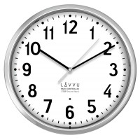 LAVVU Stříbrné hodiny Accurate Metallic Silver řízené rádiovým signálem - 3 ROKY ZÁRUKA!