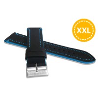 LAVVU XXL Prodloužený modře prošitý řemínek TAILOR z luxusní kůže Top Grain - 24 - XXL