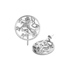 MINET Stříbrná brož ČESKÝ LEV v kroužku