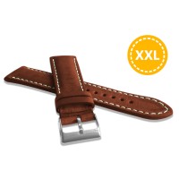 LAVVU XXL Prodloužený přírodně barvený hnědý řemínek NATURE z kůže Top Grain - 22 XXL