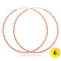 MINET Rose gold broušené stříbrné náušnice KRUHY 6 cm