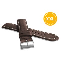 LAVVU XXL Prodloužený přírodně barvený tmavě hnědý řemínek NATURE z kůže Top Grain - 20 XXL