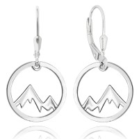 MINET Cestovatelské stříbrné náušnice HORY