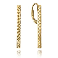 MINET Pozlacené stříbrné náušnice broušené TYČKY